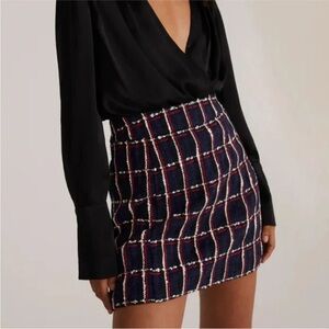 New! Favorite Daughter The First Wife Tweed Mini Skirt Sz 6 Fall Holiday Preppy